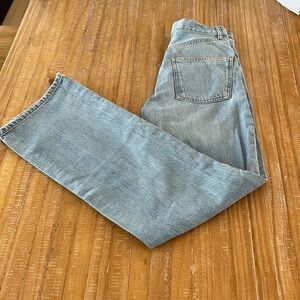 Zara Light Blue High-Rise Straight Jeans